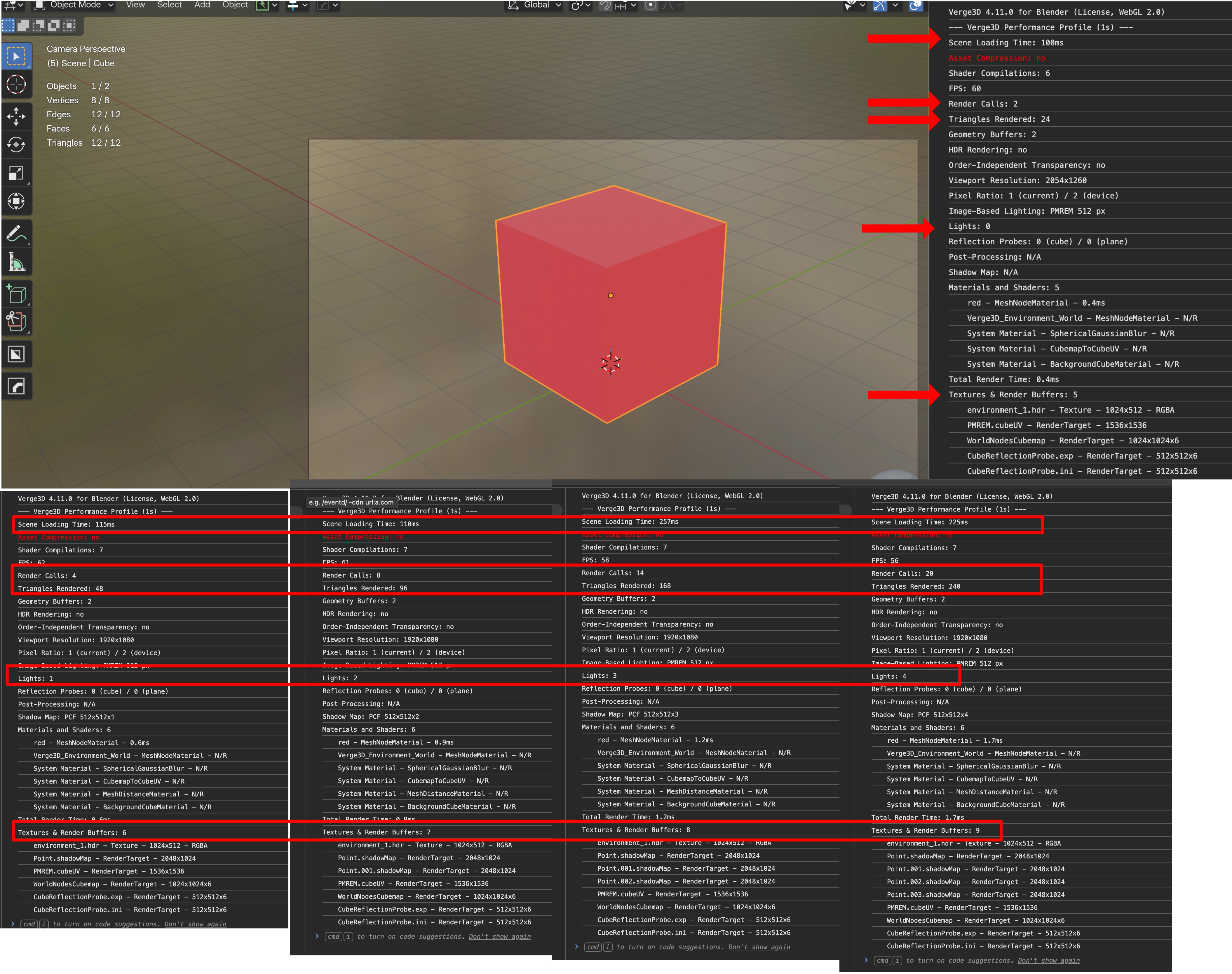 How lights impact V3d performance